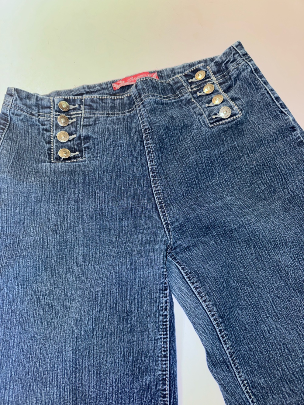 COS Women's Flare Jeans in Dark Blue Denim - Picture 2 of 6
